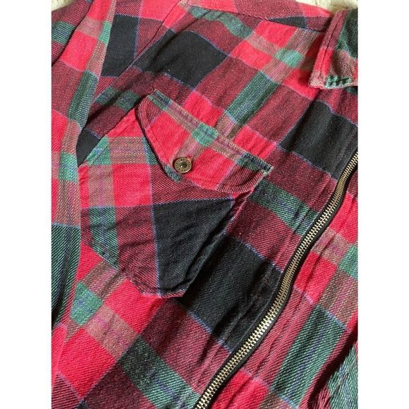 Vintage At Last Zip Up Red Flannel Mens Medium - Picture 5 of 7